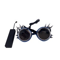 Lunettes clignotantes industrielles rétro à rivets, en plastique écologique, avec LED, pour fournitures de mariage et de fête