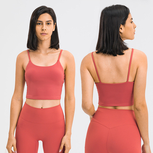 Nouveau design Crop Top Soutien-gorge de sport rembourré pour le yoga et l'entraînement, sans manches, à bretelles, style T-shirt de gym - Product Image 6