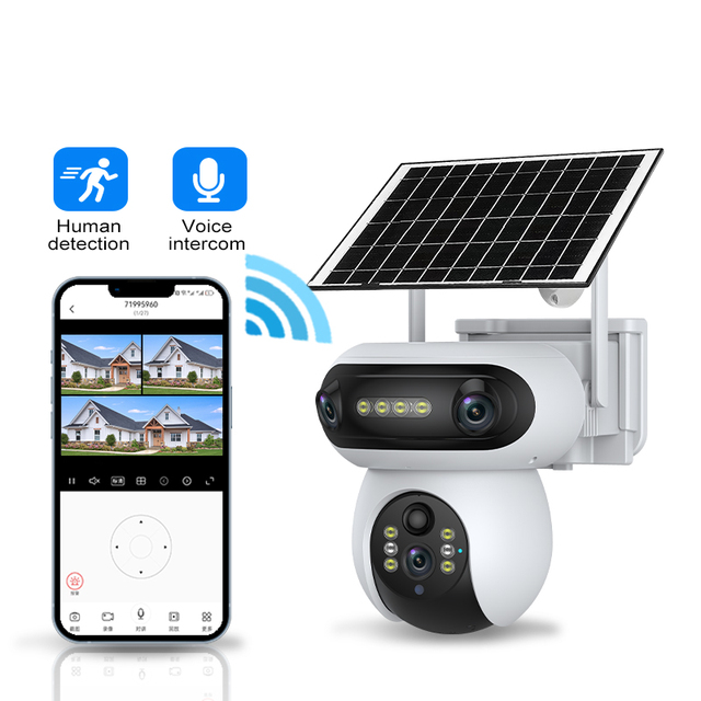 Wholesale Price Outdoor Camera 4G with Solar Panel Wireless PTZ PIR Alarm Flashing Waterproof Night Vision for Construction Site