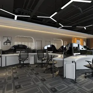 哈尔康廉价出售现代简约线性设计办公室调光30w 40w 4ft发光二极管天花板吊灯