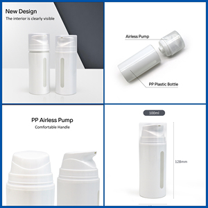 Eco-Friendly 50ml 100ml PP PCR Airless Pump Sprayer Bottle for Face <strong>Cream</strong> Lotion Cosmetic Foundation with <strong>Window</strong> - Product Image 2
