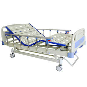 Lit médical multifonctionnel Snow S 08, manuel, double bascule, pour USI, avec sommier estampillé, bleu - Product Image 2
