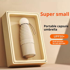 Portable Petite Taille Imperméable Noir UV Revêtement Pare-Soleil Pluie Mini Poche Compact Voyage Parapluie Pliant avec impression de logo - Product Image 2