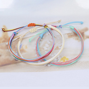 Pulsera de Hilo Encerado Impermeable Resoul para Mujer <span class=keywords><strong>y</strong></span> Hombre, Pulsera Trenzada de Múltiples Hilos, Ajustable, Estilo Bohemio, Joyería de Playa, Regalo - Product Image 5