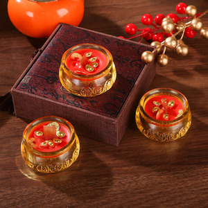 Scented Candle Round Treasure Bowl Ingot Shape Chinese New Year Decor Fresh Air Diffuser Ornament - Product Image 2