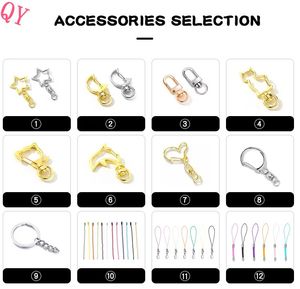 QQ Crystal Clear Custom <b>Plastic</b> Diy Acrylic Keychain Set Bag Charms <b>Key</b> <b>Rings</b> with Chain Acssesoriess Interactive Gift - Product Image 4