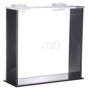 Kutunun yan tarafında renk bir şerit ile kare Matzos için Lucite Matzah kutusu - Product Image 5