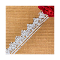 LEIXUSI Dentelle soluble dans l'eau blanche de 3,5 cm, brodée pour vêtements DIY, rideaux, décoration intérieure, vente en gros en stock