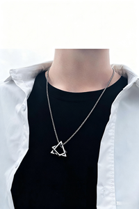 Últimos suministros para fiestas, colgante de fantasía, símbolo minimalista, collar de cadena de acero inoxidable para mujeres, hombres, estudiantes, regalos al por mayor - Product Image 5