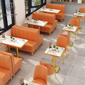 Caffè caffè in marmo tavolo <span class=keywords><strong>e</strong></span> sedia Set divano panchina cabina posti a sedere mobili per ristorante - Product Image 1