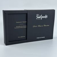 En stock petite quantité minimale de commande personnalisé noir cadeau chocolat truffe boîte brillant stratification mat stratification gaufrage UV