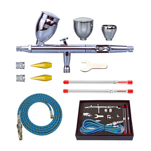 Kit aérographe à alimentation par gravité 0.3 0.5 0.8mm réglable pour peinture artistique et modélisme, portable, double action avec tuyau et outils - Product Image 5