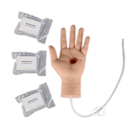 Simulador de heridas de bala de silicona, modelo anatómico con función de sangrado, 12cm*6.5cm*25cm, 1 mano + 3 compresas, TCCC/EMT/PHEC, uso médico