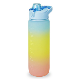 Campione gratuito bottiglia d'acqua per bambini 1000ml, senza BPA Tritan Matte con coperchio antigoccolo motivazionale e Anti-perdita - Product Image 1