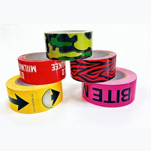 Klantspecifieke wegwerp PE-doek-achterzijde <span class=keywords><strong>tape</strong></span> met rubberen kleefmiddel, enkelzijdig, heavy-duty, waterdicht, slijtvast, veiligheidswaarschuwingstape - Product Image 1