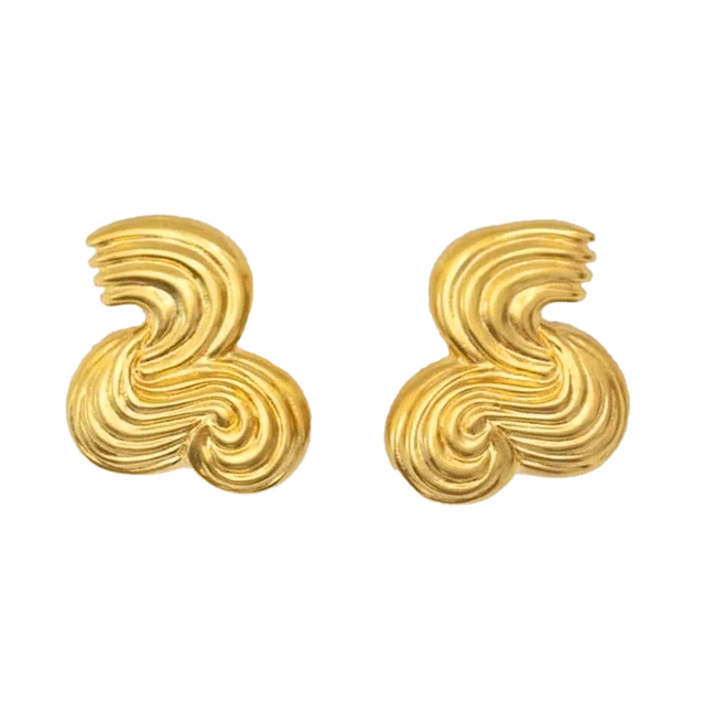 Gemnel Sculptural Recycled 925 Silver Handmade in Timeless Chunky Minimalist & Sustainable Design Stud Hollow Earrings