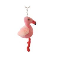 Porte-clés flamant rose en peluche, mignon oiseau en peluche, breloque de sac, pendentif flamant rose doux pour la décoration de sacs à dos et sacs à main