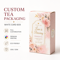 Expédition rapide, boîte pliante en carton blanc SBS 350 g/m², pour thé de luxe, boîte à thé pour invités de mariage, emballage de présentation