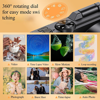 Ausek kamera Digital fokus otomatis 75MP 5K dengan WiFi & kontrol aplikasi layar lipat 180 derajat Zoom Digital 18X Vlog & kamera perjalanan
