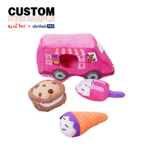 Produttore all'ingrosso Logo personalizzato cigolante gelato cane peluche giocattolo Pet fornitore - Product Image 1