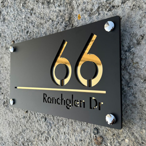 Plaque de numéro de maison personnalisée avec éclairage LED, panneau mural pour porte, plaque d'adresse pour appartement, villa, maison, hôtel - Product Image 5
