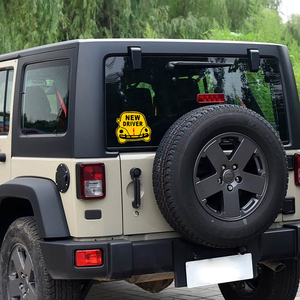 Autocollant de voiture réfléchissant pour conducteur débutant créatif, autocollant d'avertissement pour conducteur novice, pour fenêtre de SUV ou de camion, adapté à BMW, Benz, Toyota, Jeep, VW - Product Image 1