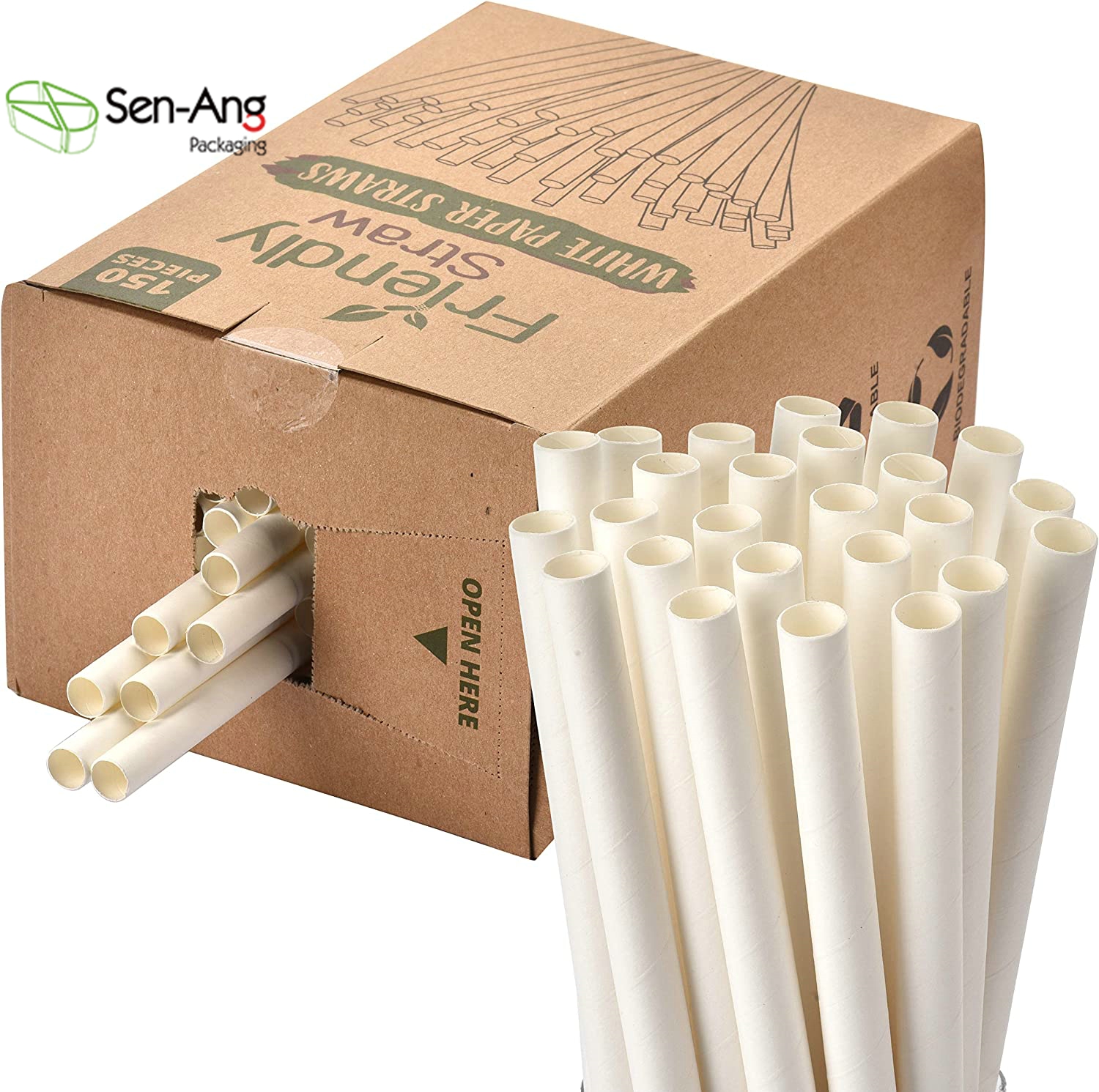 Senang01 Factory Printing Custom Eco Friendly Wholesale Paper Straw Biodegradable