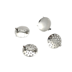 Soporte de broche de acero inoxidable, cierre redondo hueco para accesorio de corsage, componente de joyería de moda unisex - Product Image 5