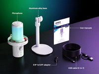 Microphone de jeu USB à condensateur RGB CMTECK en gros, avec réduction du bruit et surveillance en temps réel pour le streaming et la diffusion de podcasts