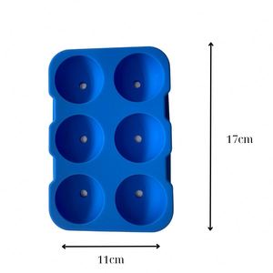 Moule à glaçons sphériques en silicone à six cavités, sans BPA, facile à démouler, pour whisky, cocktails et boissons, idéal pour le congélateur - Product Image 2