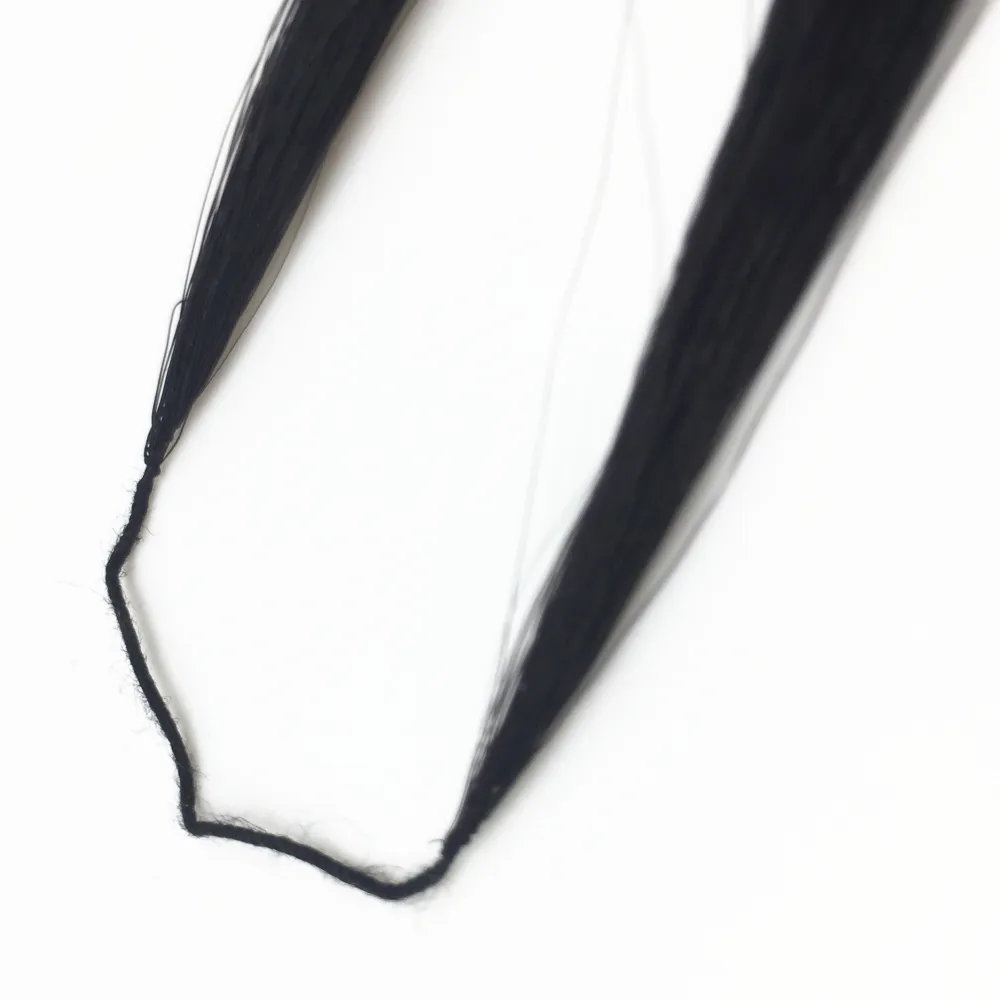 フェザーチップブラックブラウンブロンドヒューマンノットヘアエクステンションダブルライン人毛用フェザーヘア