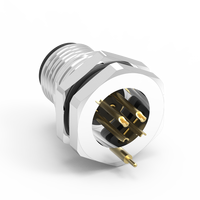 Connecteur électrique mâle universel étanche IP67 Nian-Yeong WP-04M2-101-11 M12 à codage D, 4 broches, verrouillage frontal, type à souder, 250V 4A