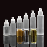 Flacon de récipient cosmétique vide 20ml 30ml 40ml 50ml 60ml 80ml Bouteille de crème à épaule plate en verre transparent mat
