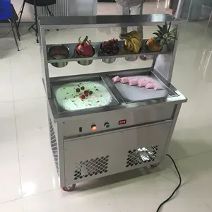 Frigideira elétrica de fritar thai, boa qualidade, 110v 220v, gelado, máquina rolada