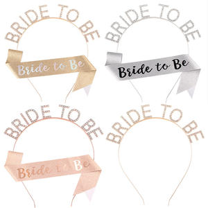 Go Party Wedding Hairbands Tiara Crown Rhinestone Full Diamond <strong>BRIDE</strong> <strong>to</strong> <strong>BE</strong> <strong>Headbands</strong> for Women <strong>Bride</strong> <strong>to</strong> <strong>Be</strong> Satin Sash Set - Product Image 2