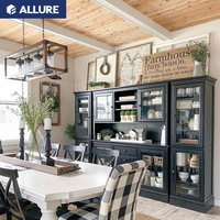 Lemari Dapur Bawah Desain Papan PVC Kayu Shaker Putih Tahan Air dengan Lis Plafon Allure Crown