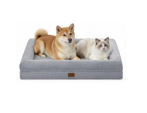 Cama para Perro Clásica de Lujo Ecológica Premium, Espuma Afelpada, Rectangular, Diseño Sólido, Desmontable y Lavable, para Uso Doméstico - Product Image 1
