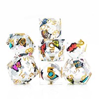 Vente chaude Dernier Cat Liquid Core DND Dragon Dungeon TRPG Jeu de société Ensemble Résine Dés Personnalisé Bas quantité minimale de commande Plusieurs Couleurs Disponibles