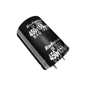 ตัวเก็บประจุแบบช่องทะลุ 400V 390uF 20% รุ่น 400NXG390MEFC35X35 ยี่ห้อ Manufacturer Channel 390 uF CAP ALUM 390UF 20% 400V SNAP TH - Product Image 1