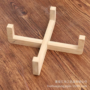 Simple <b>succulent</b> planter stand, office desk decoration, creative home flower <b>pot</b> rack, cross-border cat bowl bamboo and wood - Product Image 3