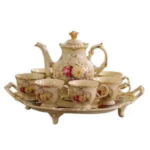 Diskon besar-besaran 2023 Set cangkir teh Inggris Pot teh gaya mewah cangkir teh keramik tampilan bagus