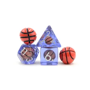 Set Dadu Bundar Kustom, Dadu Basket Masukan Dnd Polihedral Rpg