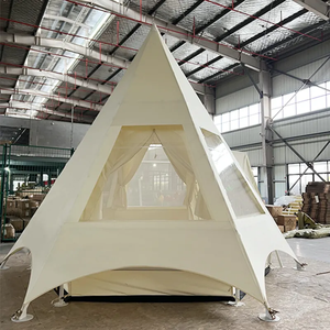 Nouvelle conception de tente de safari africaine de luxe en toile, quatre saisons, double triangle, ignifuge, avec structure en acier, pour 6 à 8 personnes, glamping - Product Image 1