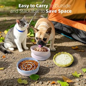 Tazón para Perros Superdesign Hamburger de 6.1 Pulgadas Apilable para Gatos y Perros Pequeños con Tapa - Product Image 5