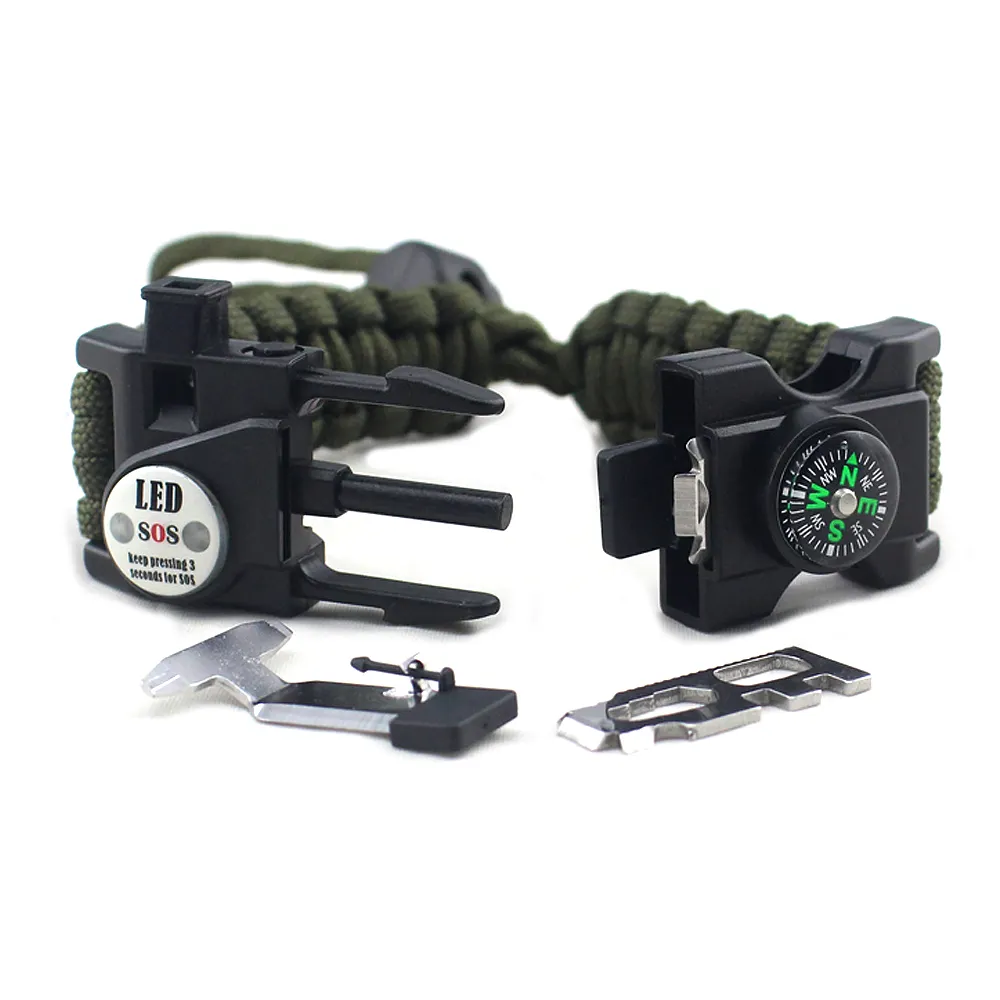 Jacquemak — Bracelet de survie en paracorde, Bracelet multifonctionnel, équipement de survie, ajustable, petit cadeau