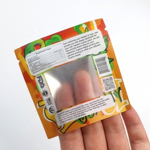 Petit sachet d'emballage de papier d'aluminium thermoscellé en plastique de qualité alimentaire imprimé sur mesure, sachet de pochette en mylar à plat avec joint sur 3 côtés - Product Image 6
