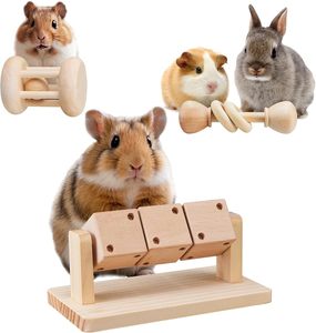 3 Juguetes de Madera para Hámsteres, Conejos, Gerbillas, Ratas y Chinchillas, para Jugar y Moler Dientes - Product Image 1