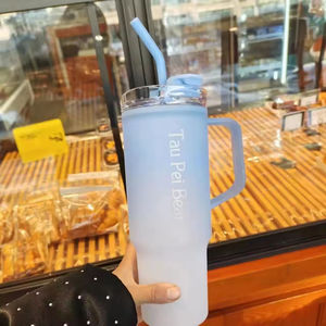 Taza degradada esmerilada de gran capacidad personalizada 2026, juego de 3 piezas, taza para coche con asa y pajita, botella de agua deportiva de viaje - Product Image 4