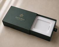 Boîte d'emballage pour bijoux et montres en carton gris avec logo personnalisé, feuille d'or, boîtes rigides écologiques, gaufrage, recyclé