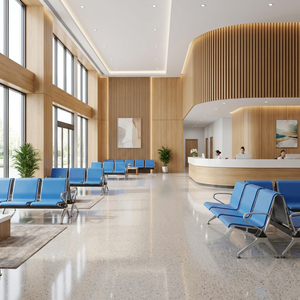 Fauteuil de <span class=keywords><strong>salon</strong></span> moderne en métal à 3 places pour aéroport, hôpital, clinique, banque, bureau fiscal et hall d'accueil - Vente en gros - Product Image 2